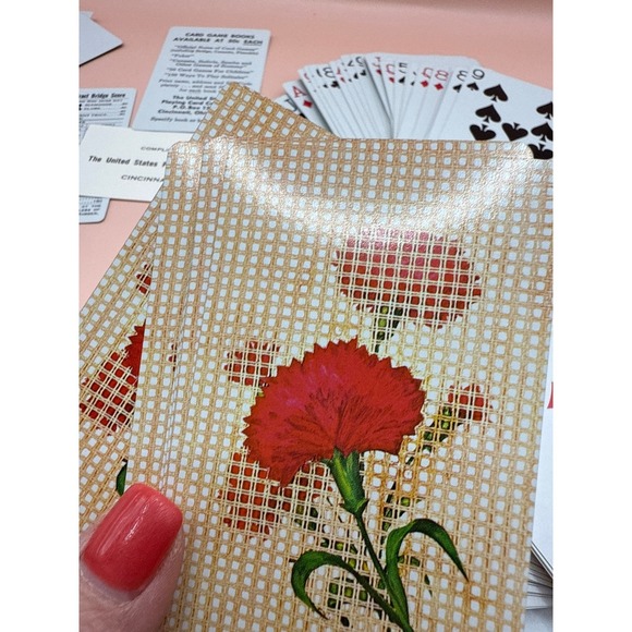 Vintage‎ Congress Bridge Card Set Needlepoint US Naval Officer Meeting Set - Picture 7 of 10